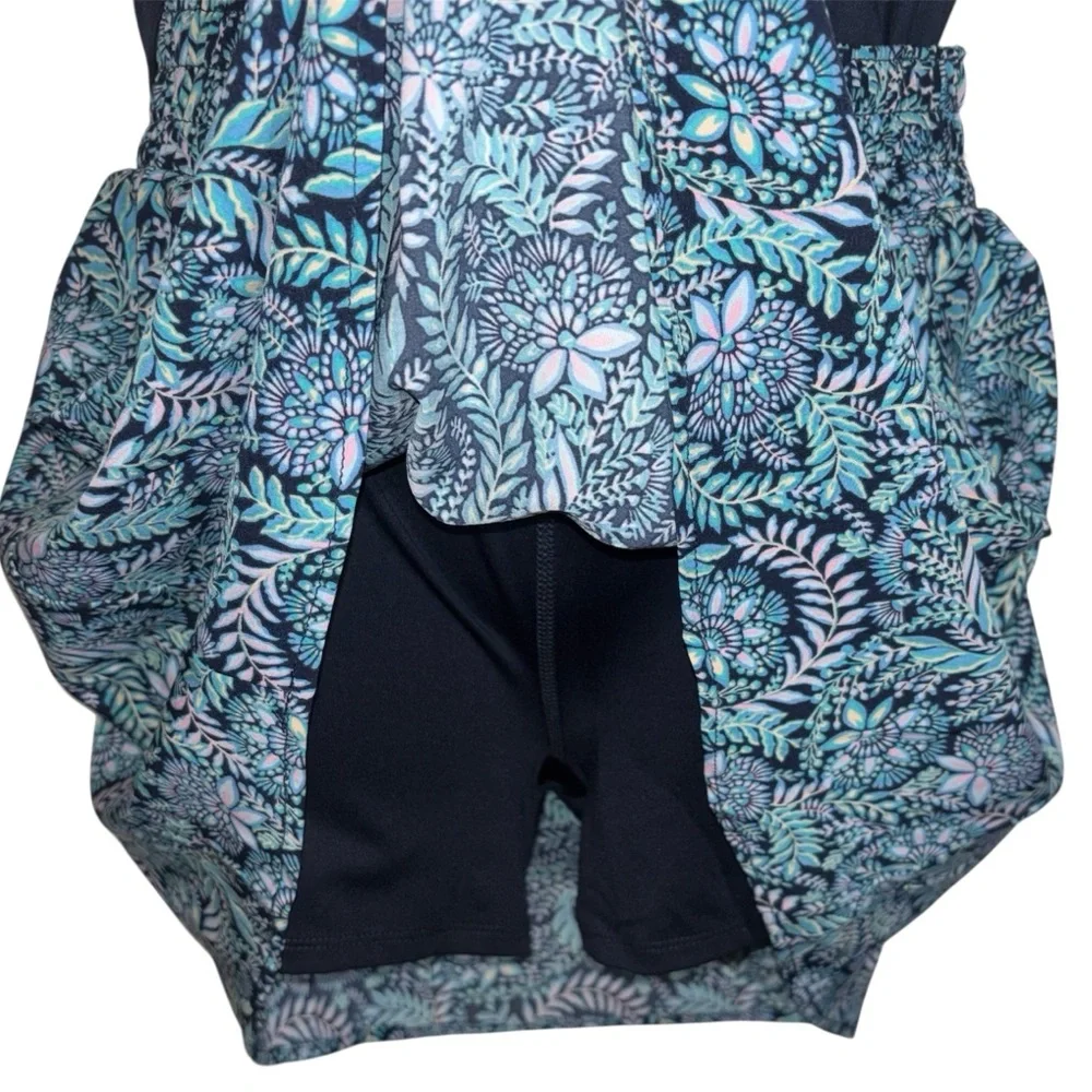 Tommy Bahama Skort Set Sleeveless Navy Top Blue Floral Print Skort Women’s XS